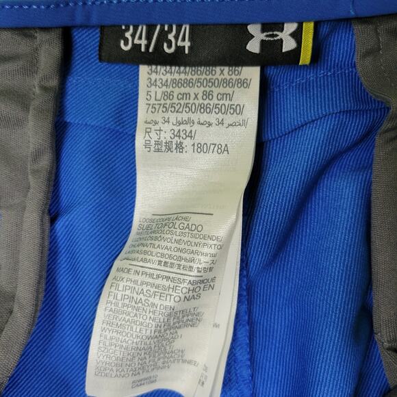 Under Armour Blue Golf Performance Pants Straight Leg Nylon Men 34/34 #1248089 - Picture 3 of 11